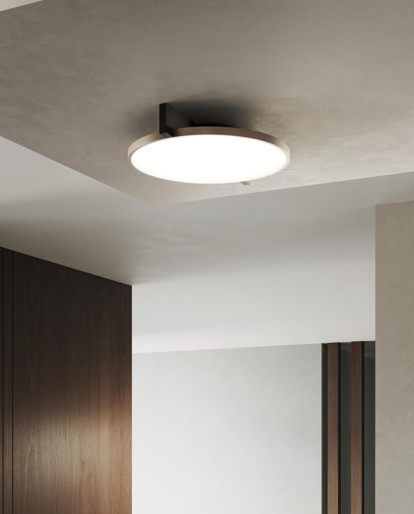 INLAY C2 DISC Ceiling Lamp in Matt Black and Satin Gold finish