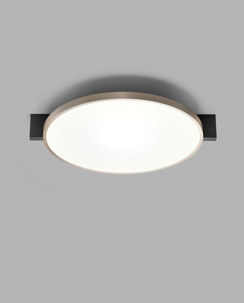 INLAY C2 DISC Ceiling Lamp in Matt Black and Satin Gold finish