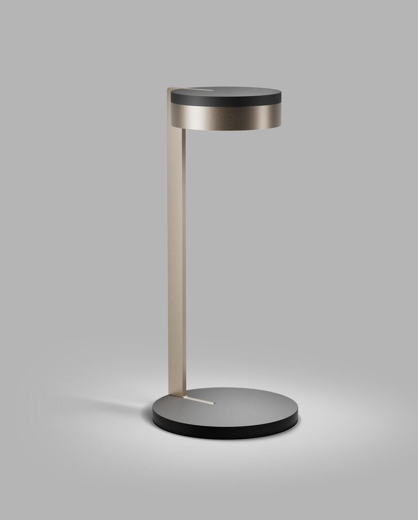 BLADE T2 SLIM Table Lamp in Matt Black and Satin Gold finish