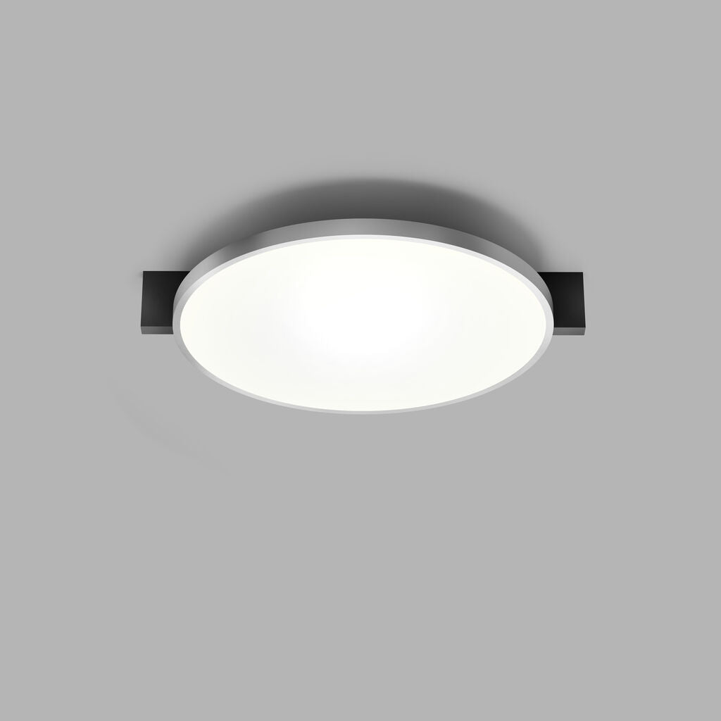 INLAY C2 DISC Ceiling Lamp in Matt Black and Satin Silver finish