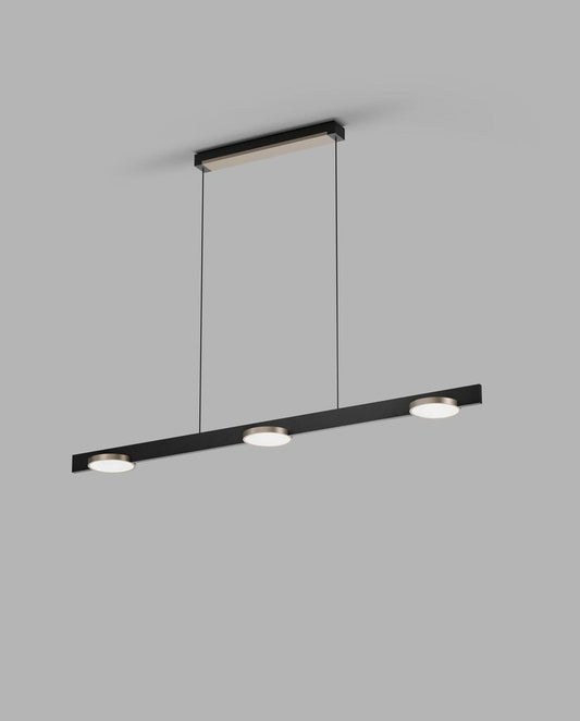 INLAY S1250 LINEAR DISC Pendant Lamp in Matt Black and Satin Gold finish with SMART TUNE technology