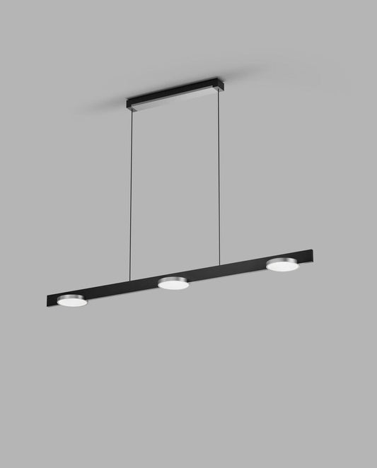 INLAY S1250 LINEAR DISC Pendant Lamp in Matt Black and Satin Gold finish with fixed colour temperature