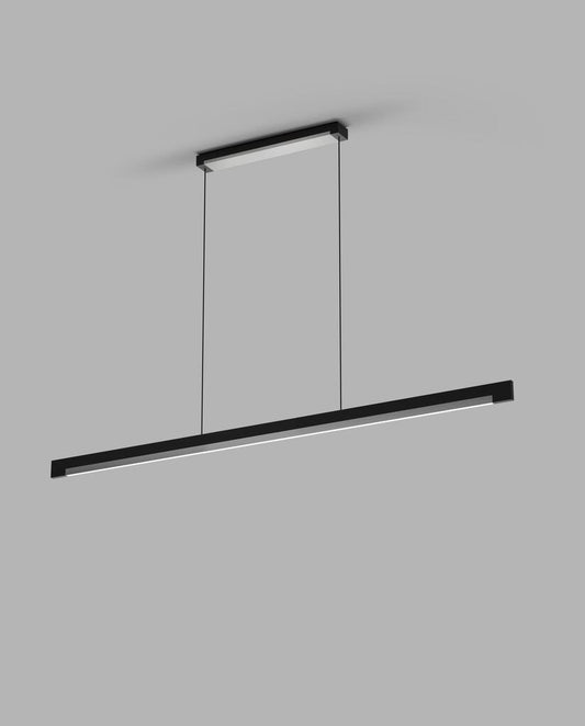 INLAY S1900 LINEAR Pendant Lamp in Matt Black and Satin Silver finish