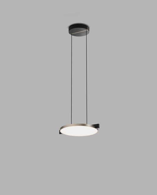INLAY S2 Ø342 DISC Pendant Lamp in Matt Black and Satin Silver finish