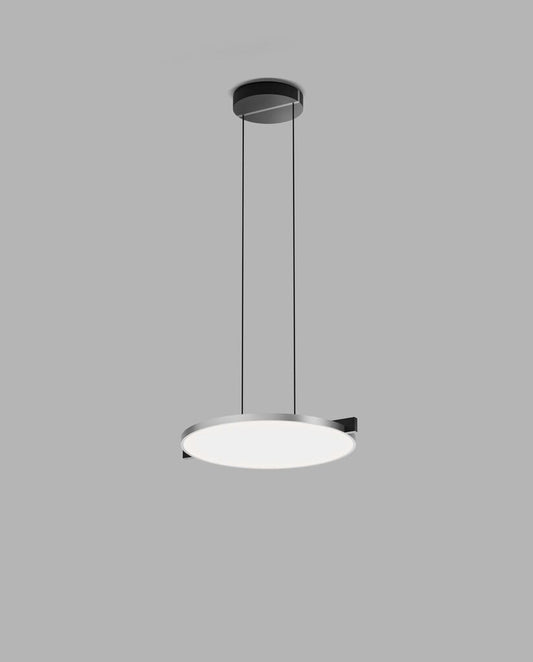 INLAY S3 Ø438 DISC Pendant Lamp in Matt Black and Satin Silver finish